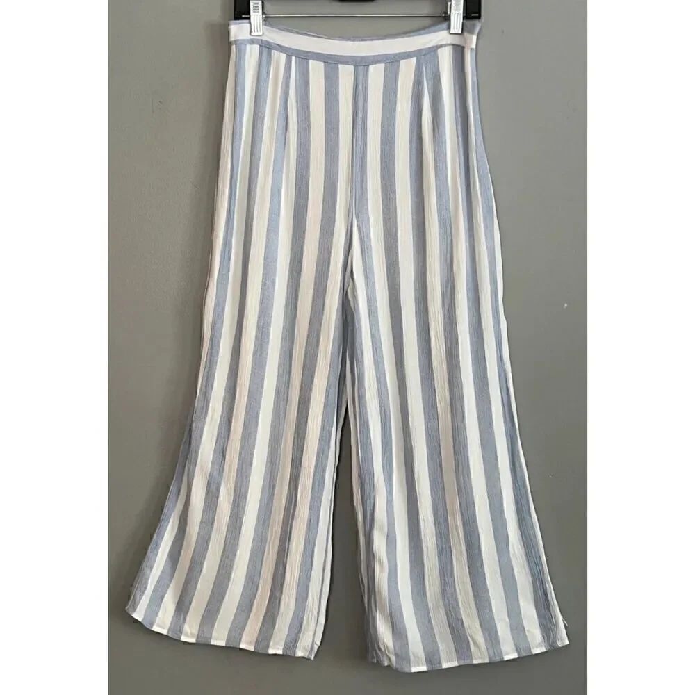 Sadie & Sage Pants women’s striped wide leg side zip Lined Flowy